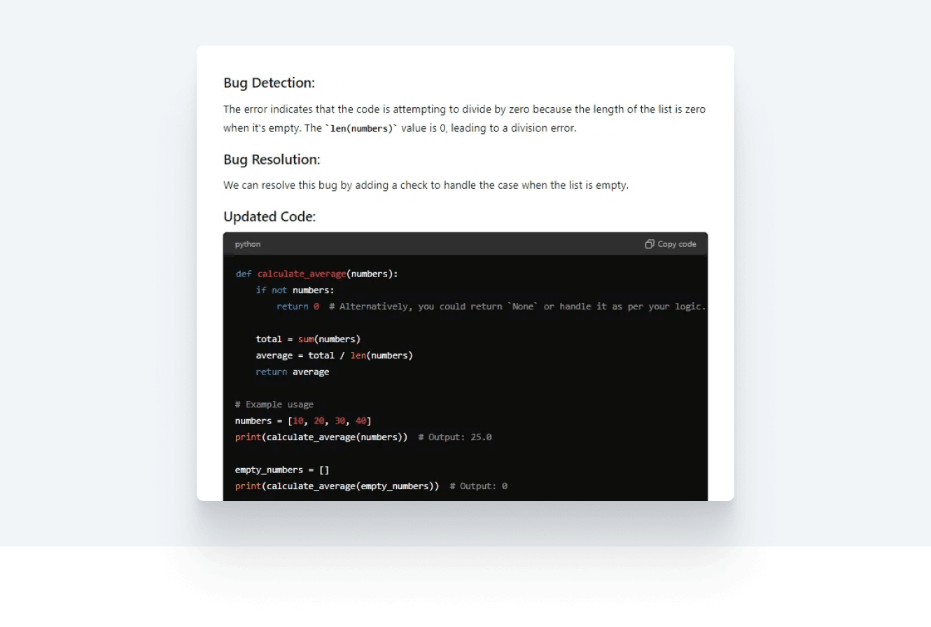 ChatGPT Detects and Solves a Bug